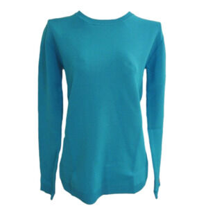 𝅺cynthia Rowley Neon Turquoise Viscose Crew Neck Sweater